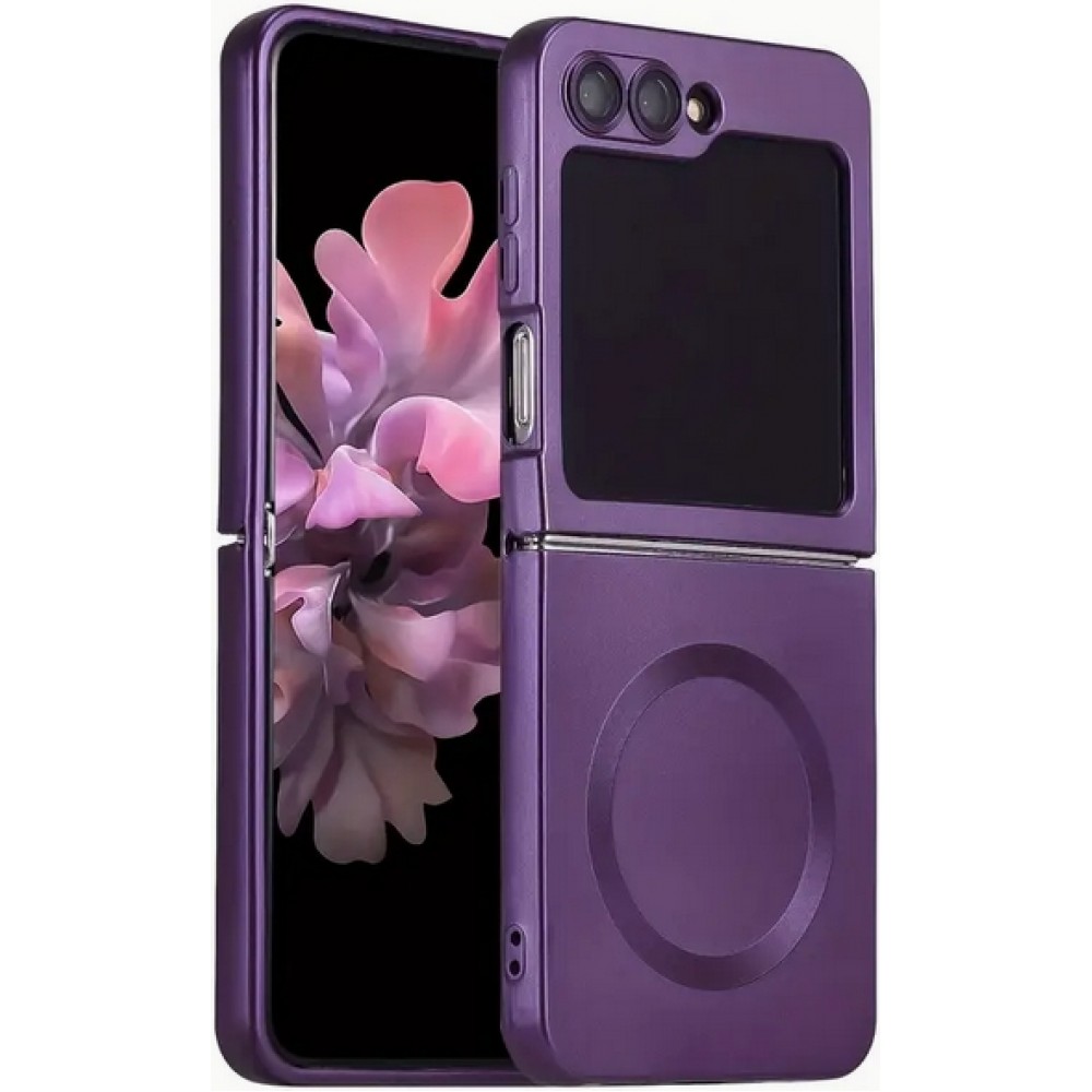 Galaxy Z Flip6 Case Hülle - Weiches faltbares Silikon mit MagSafe und Kameraschutz - Violett