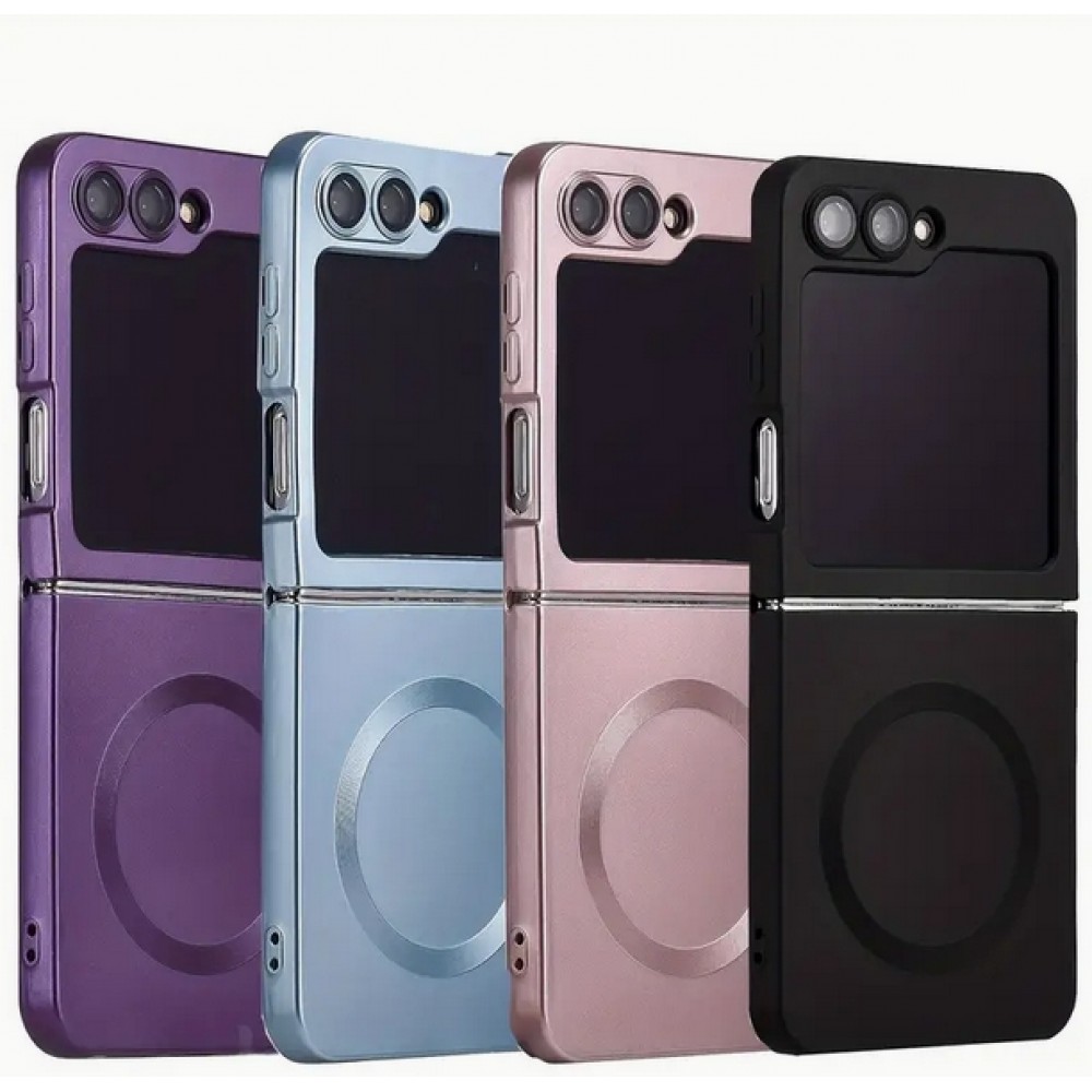 Galaxy Z Flip6 Case Hülle - Weiches faltbares Silikon mit MagSafe und Kameraschutz - Violett