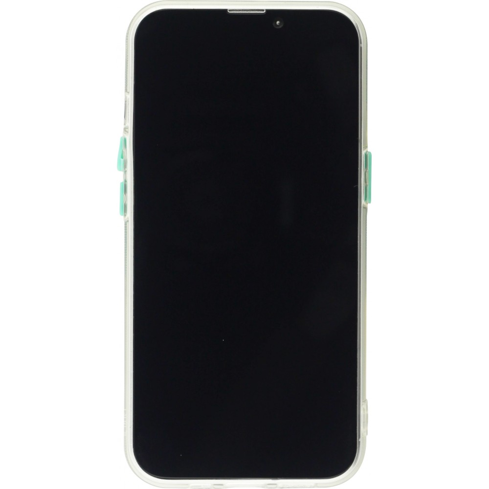 Coque iPhone 14 - Caméra clapet avec anneau - Turquoise
