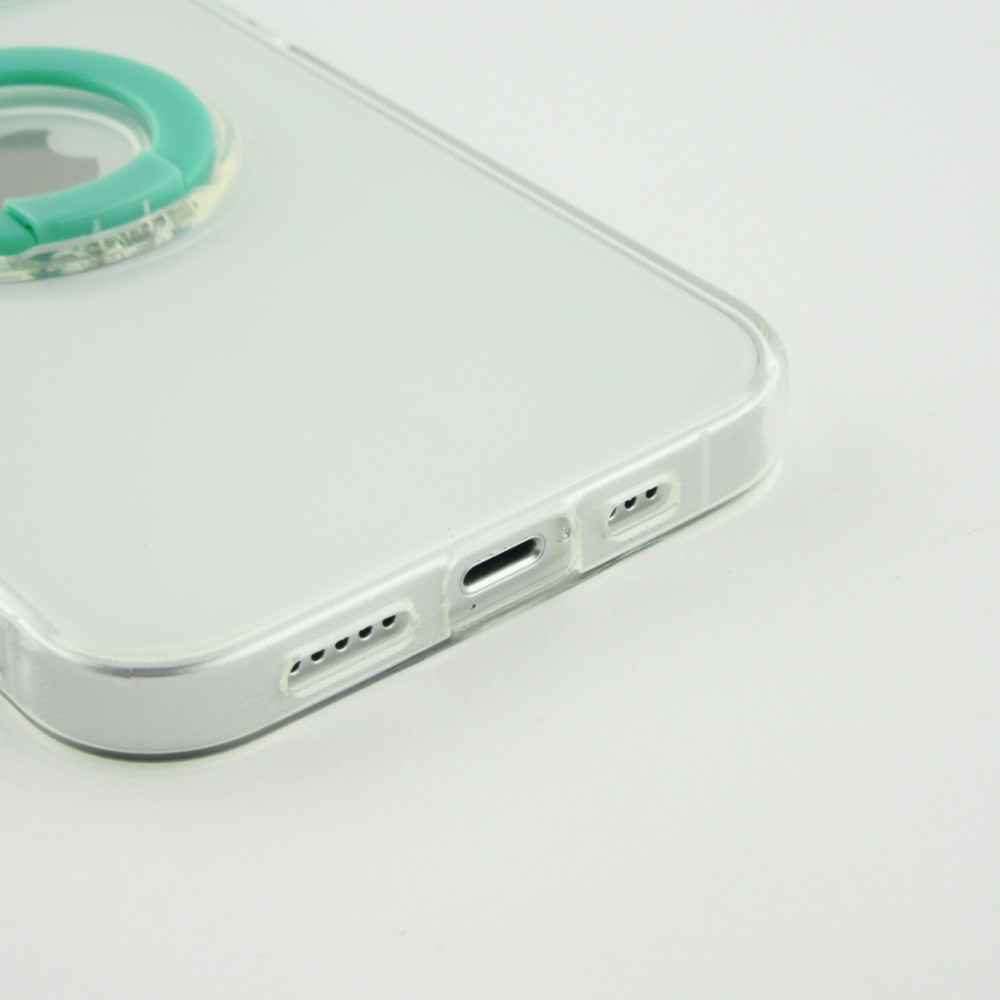 Coque iPhone 14 - Caméra clapet avec anneau - Turquoise