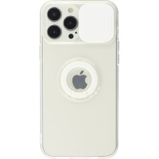 Coque iPhone 13 Pro Max - Caméra clapet avec anneau - Blanc