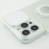 Coque iPhone 13 Pro Max - Caméra clapet avec anneau - Blanc
