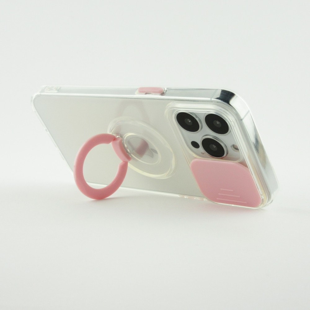 Coque iPhone 14 Pro Max - Caméra clapet avec anneau - Rose