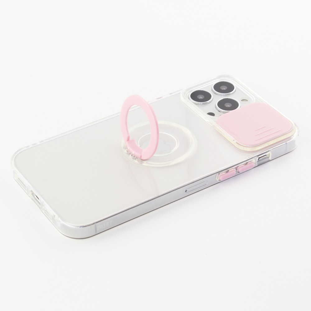 Coque iPhone 14 Pro Max - Caméra clapet avec anneau - Rose