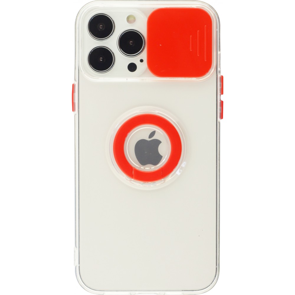 iPhone 14 Pro Max Case Hülle - mit Kamera-Slider und Ring - Rot