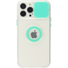 Coque iPhone 14 Pro Max - Caméra clapet avec anneau - Turquoise