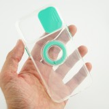 Coque iPhone 14 Pro Max - Caméra clapet avec anneau - Turquoise