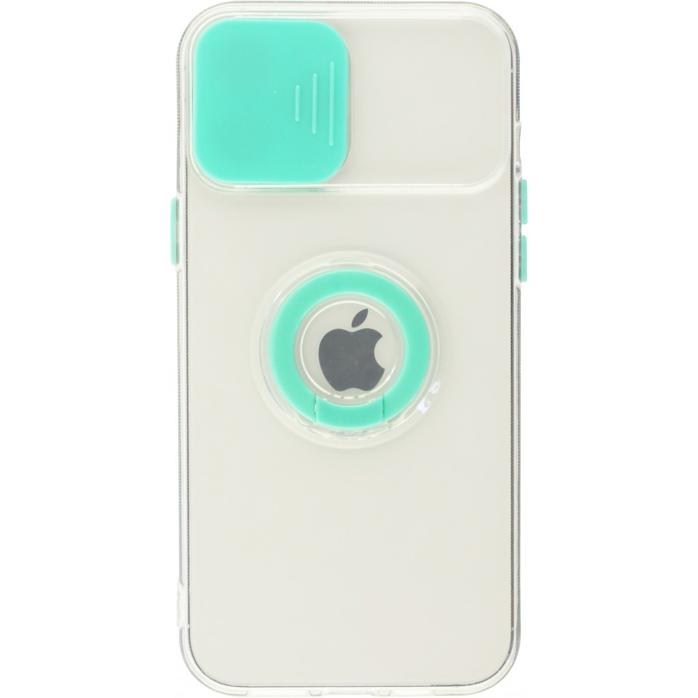 Coque iPhone 14 Pro Max - Caméra clapet avec anneau - Turquoise