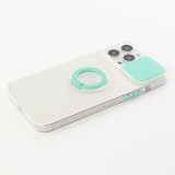 Coque iPhone 14 Pro Max - Caméra clapet avec anneau - Turquoise