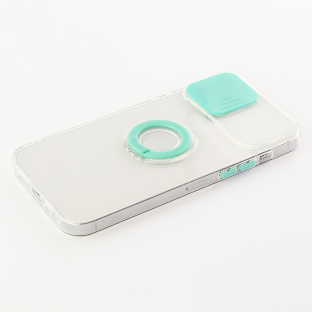 Coque iPhone 14 Pro Max - Caméra clapet avec anneau - Turquoise