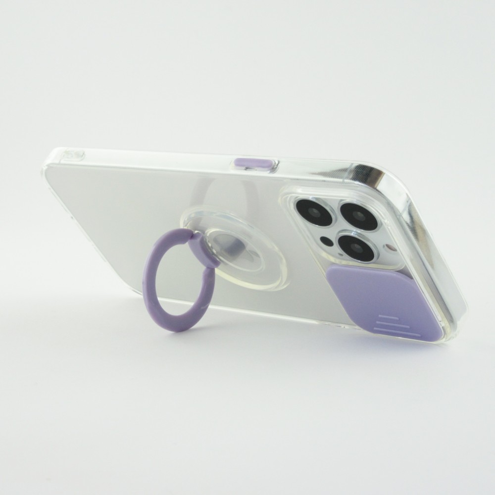 Coque iPhone 13 Pro Max - Caméra clapet avec anneau - Violet