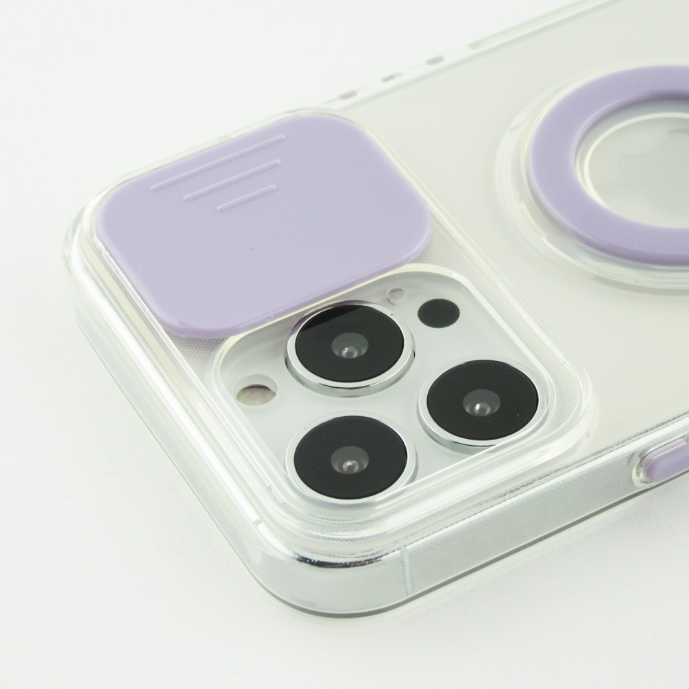 Coque iPhone 13 Pro Max - Caméra clapet avec anneau - Violet