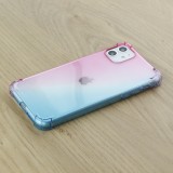 Coque iPhone 11 - Bumper Rainbow Silicone anti-choc avec bords protégés -  rose - Bleu