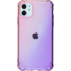Hülle iPhone 12 / 12 Pro - Gummi Bumper Rainbow mit extra Schutz für Ecken Antischock - rosa - Violett