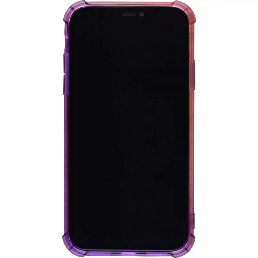 Hülle iPhone 12 / 12 Pro - Gummi Bumper Rainbow mit extra Schutz für Ecken Antischock - rosa - Violett