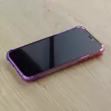 Hülle iPhone 12 / 12 Pro - Gummi Bumper Rainbow mit extra Schutz für Ecken Antischock - rosa - Violett