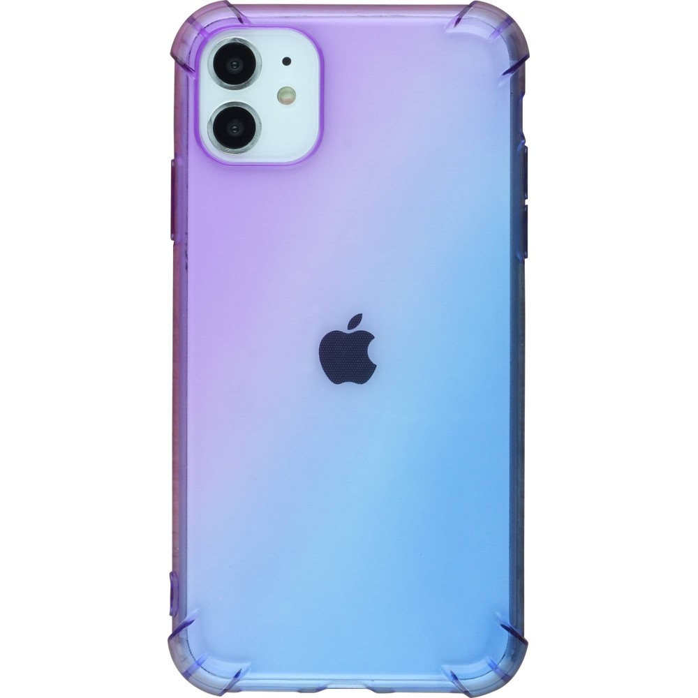 Coque iPhone 12 / 12 Pro - Bumper Rainbow Silicone anti-choc avec bords protégés -  violet - Bleu