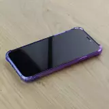 Hülle iPhone 12 / 12 Pro - Gummi Bumper Rainbow mit extra Schutz für Ecken Antischock - violett blau