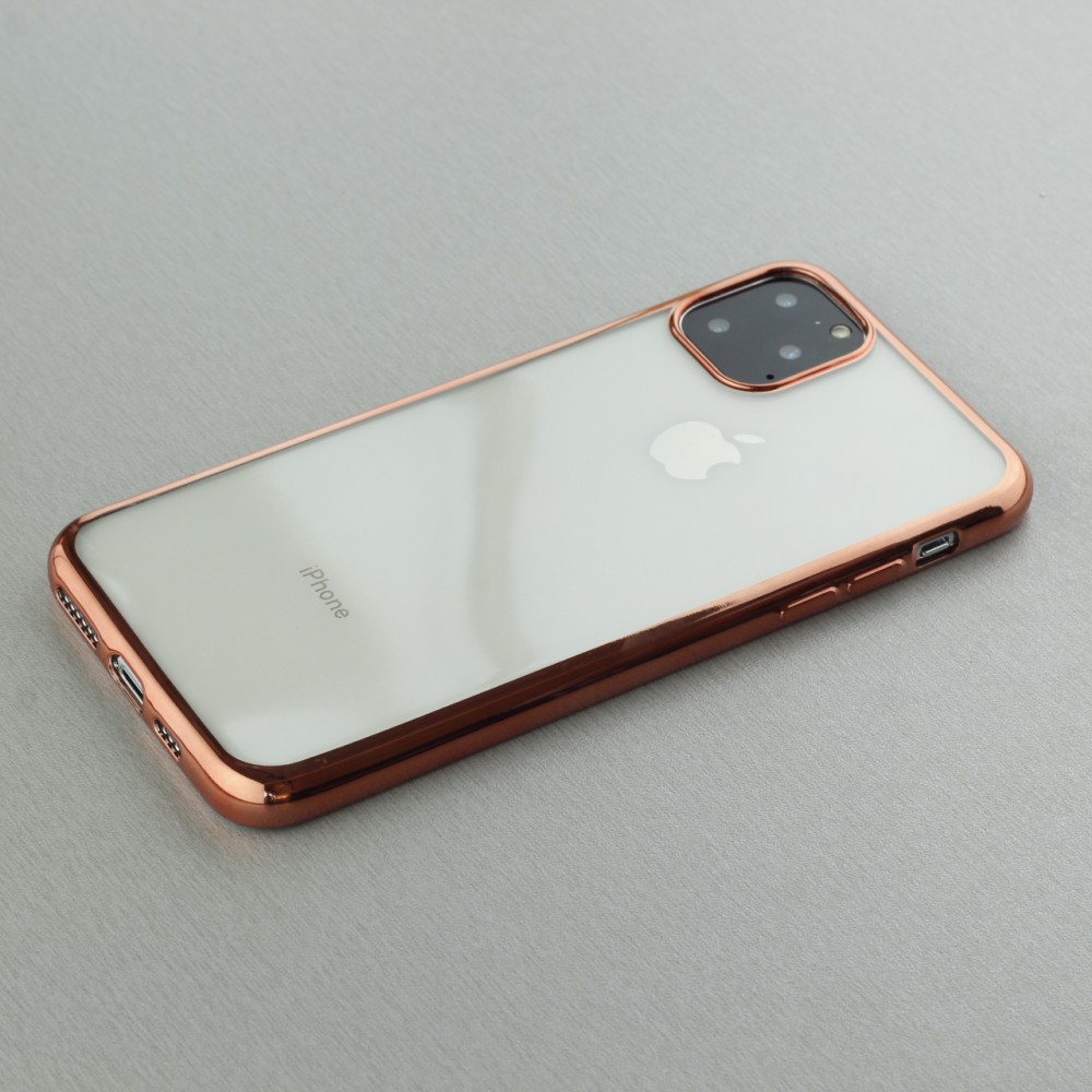 Coque iPhone 11 Pro - Electroplate or - Rose