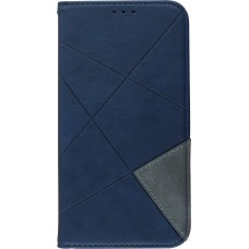 Coque iPhone 16e - Flip Géometrique - Bleu