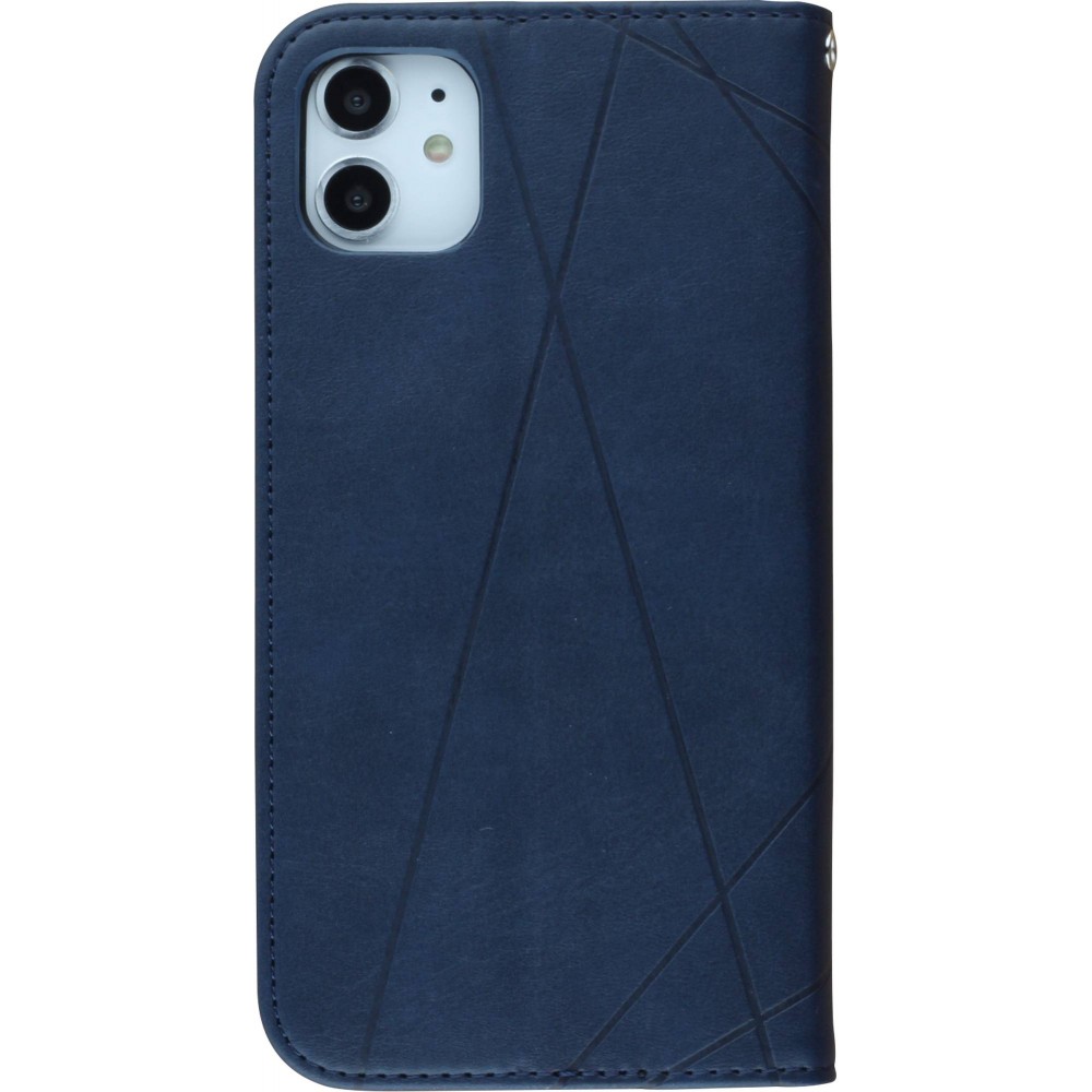 Coque iPhone 16e - Flip Géometrique - Bleu