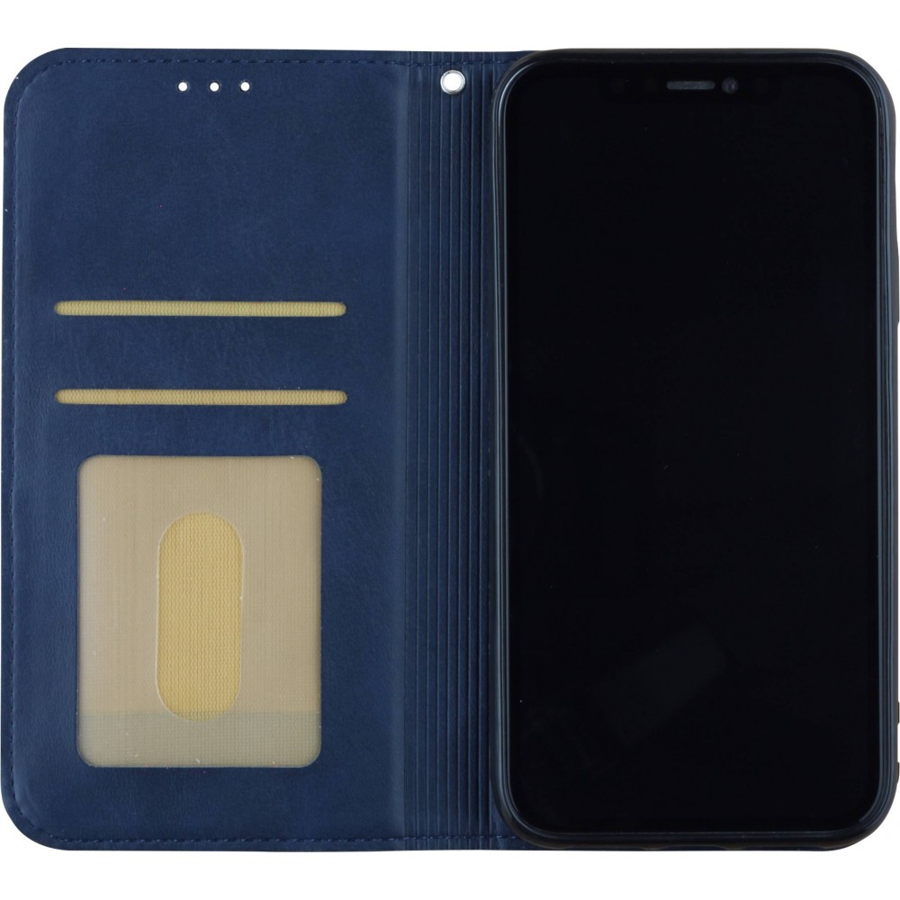 Coque iPhone 16e - Flip Géometrique - Bleu