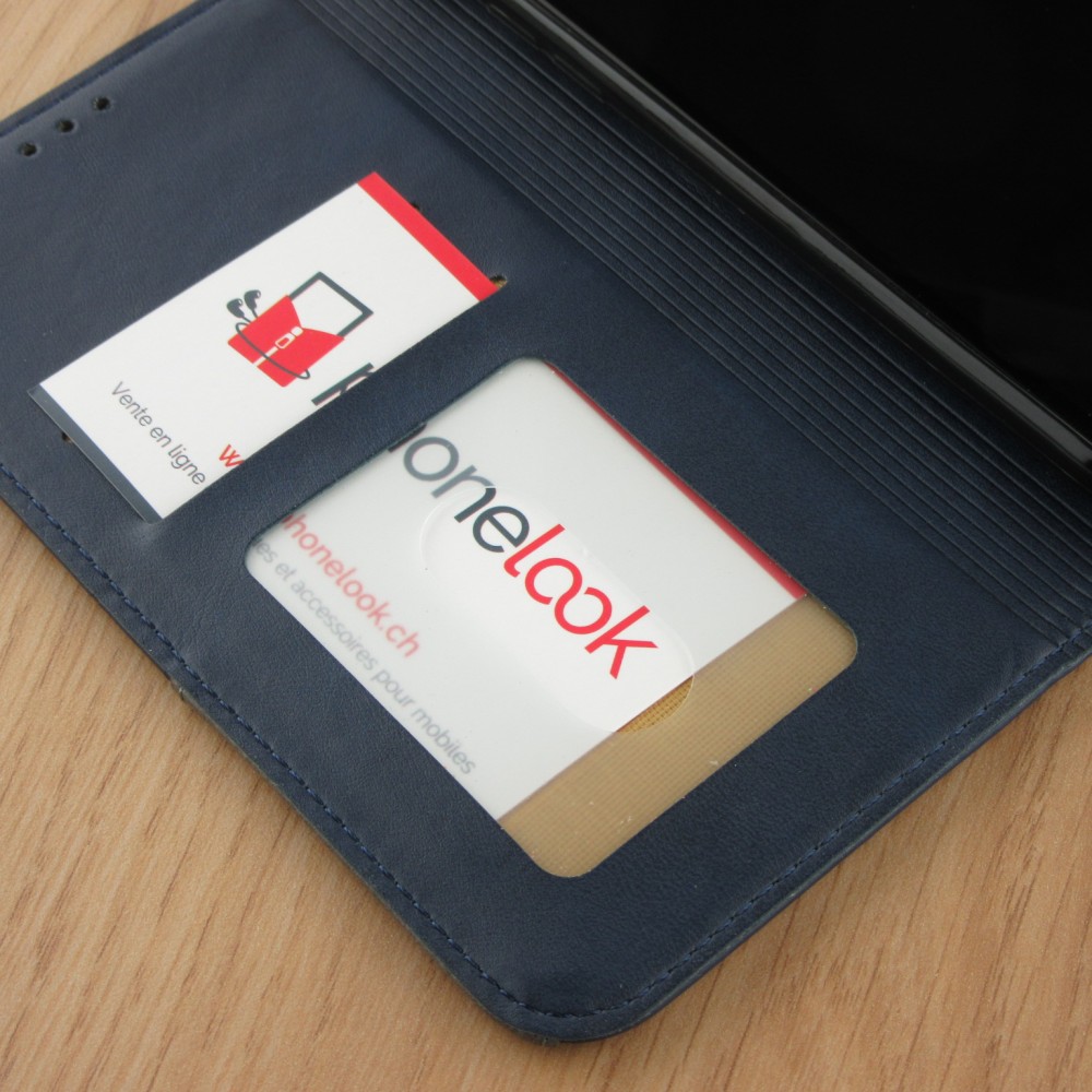 Coque iPhone 16e - Flip Géometrique - Bleu