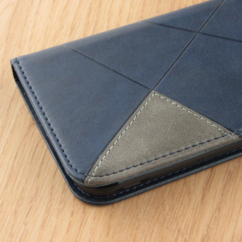 Coque iPhone 16e - Flip Géometrique - Bleu