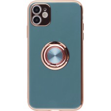Coque Samsung Galaxy S25 - Gel Bronze avec anneau gris - Vert