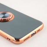 Coque Samsung Galaxy S25 - Gel Bronze avec anneau gris - Vert