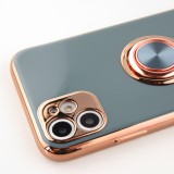Coque Samsung Galaxy S25 - Gel Bronze avec anneau gris - Vert