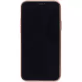 Hülle iPhone 12 - Gummi Bronze mit Ring - Rosa