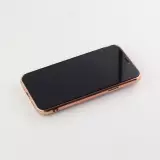 Hülle iPhone 12 - Gummi Bronze mit Ring - Rosa