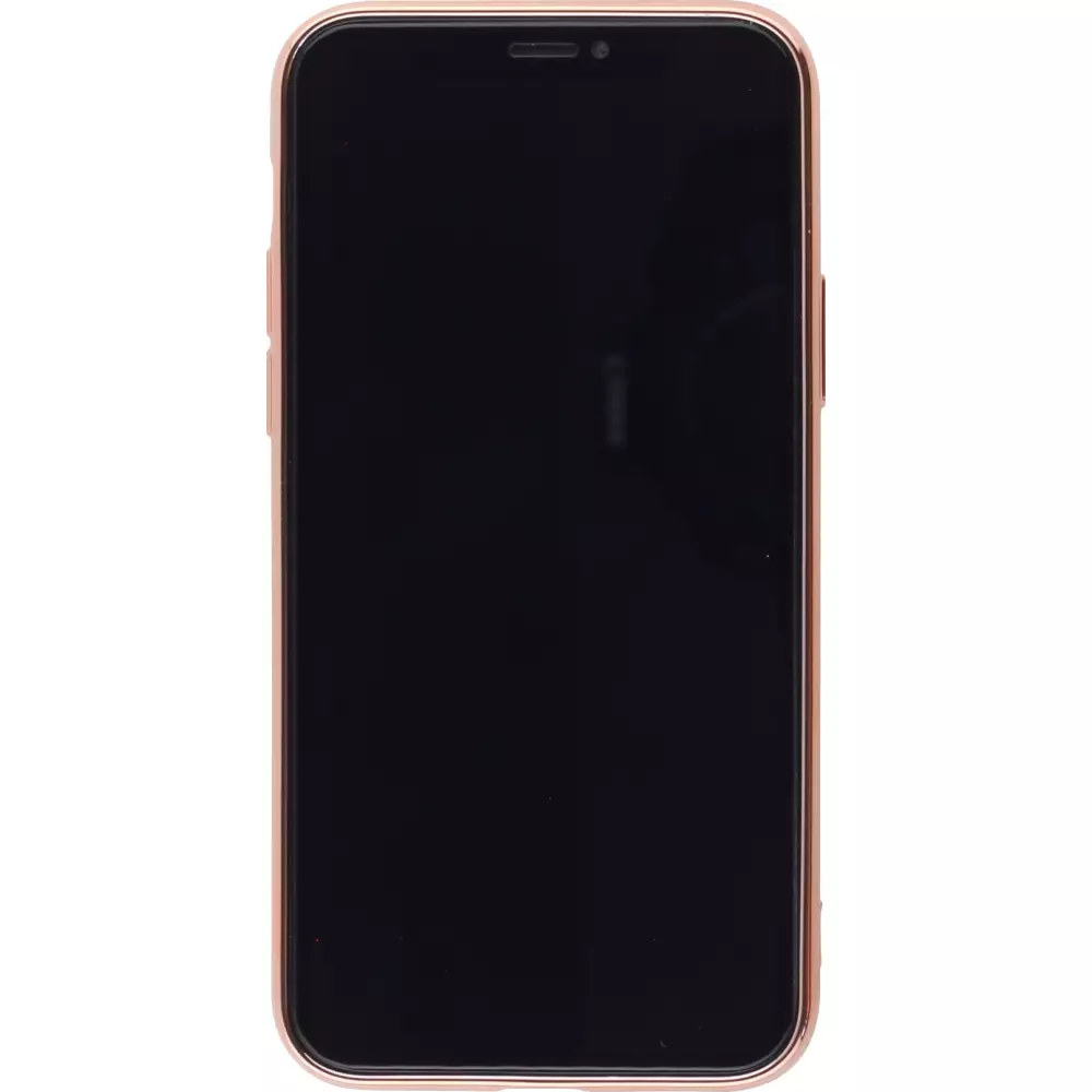 Hülle iPhone 12 - Gummi Bronze mit Ring - Dunkelgrün