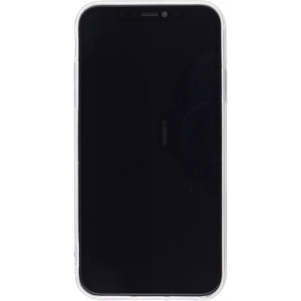 Coque iPhone 7 / 8 / SE (2020, 2022) - Gel paillettes argentées avec anneau - Transparent