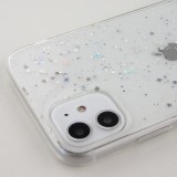 Coque iPhone 7 / 8 / SE (2020, 2022) - Gel paillettes argentées avec anneau - Transparent