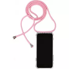 Hülle iPhone 16 Pro - Gummi transparent mit Seil - Rosa