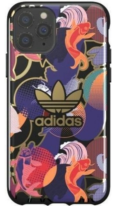 Coque iPhone 11 Pro - Adidas gel rigide design inspiration japonaise avec logo doré - Multicolore