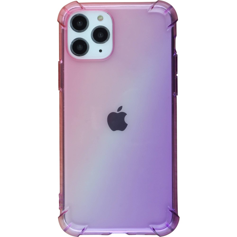 Coque iPhone 11 Pro - Bumper Rainbow Silicone anti-choc avec bords protégés -  rose - Violet