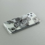 Coque iPhone 11 Pro Max - Clear crâne roses