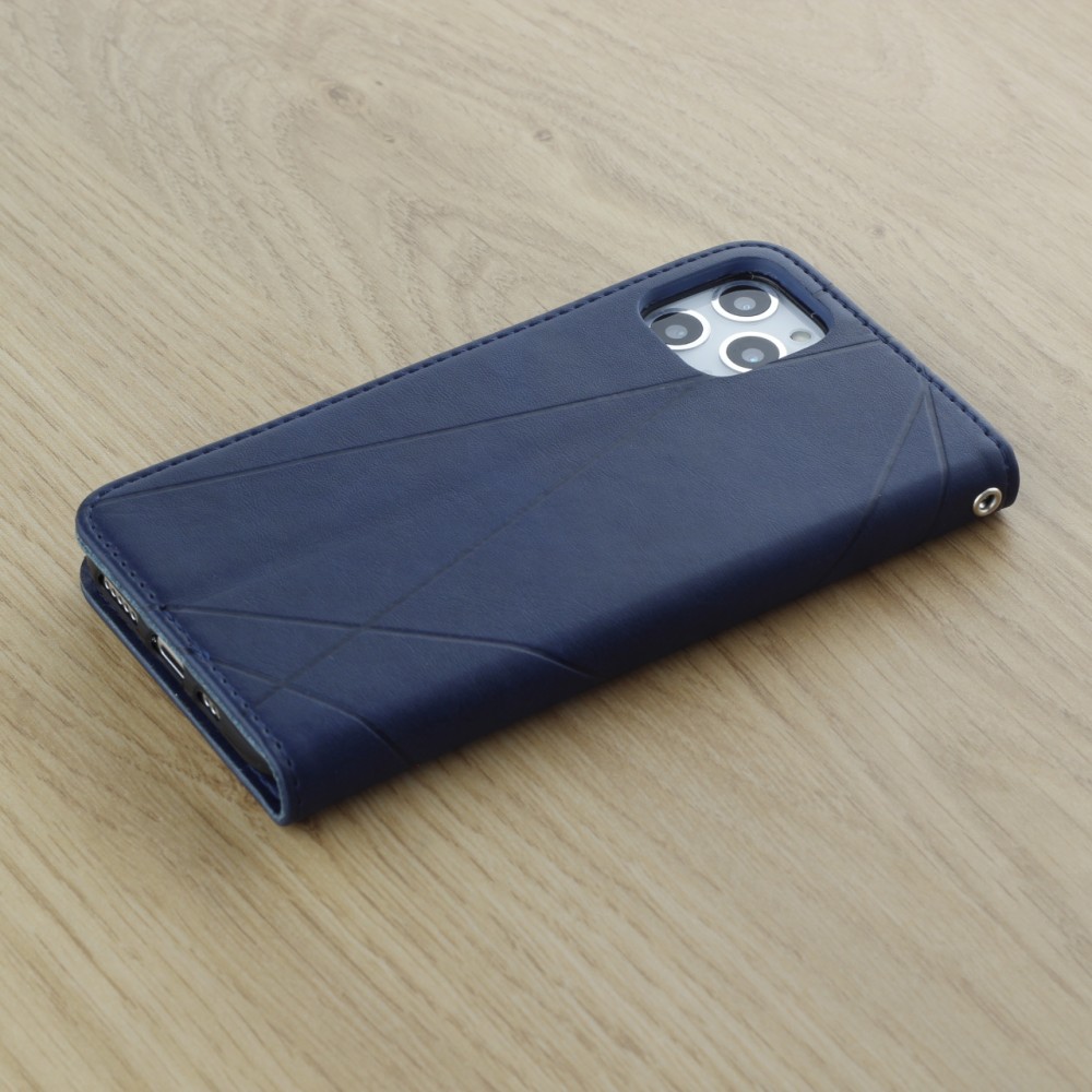 Coque iPhone 11 Pro - Flip Géometrique - Bleu