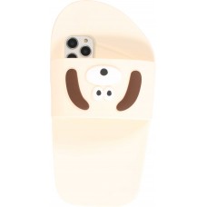 Coque iPhone 11 Pro Max - Sandale en silicone avec tête de chien Shih Tzu - Beige clair