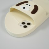 Coque iPhone 11 Pro Max - Sandale en silicone avec tête de chien Shih Tzu - Beige clair