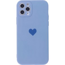 Coque iPhone 12 Pro - Silicone Mat Coeur - Lavande