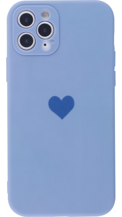 Coque iPhone 12 Pro - Silicone Mat Coeur - Lavande