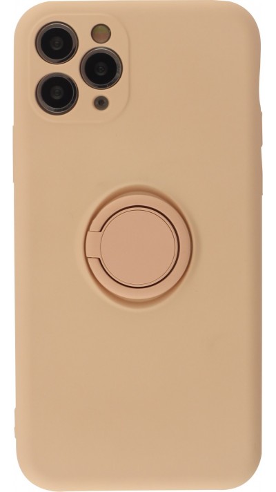 Coque iPhone 11 Pro Max - Soft Touch avec anneau - Rose