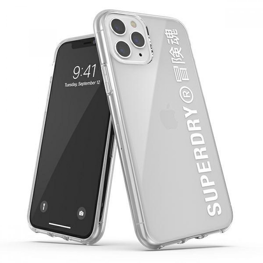 Coque iPhone 11 Pro Max - Superdry Clear Case transparente avec logo imprimé