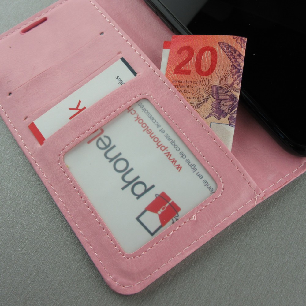 Fourre Samsung Galaxy S22+ - Premium Flip cuir lisse porte-cartes - Rose clair