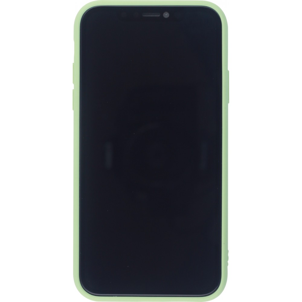 Coque iPhone X / Xs - Silicone Mat Coeur vert clair