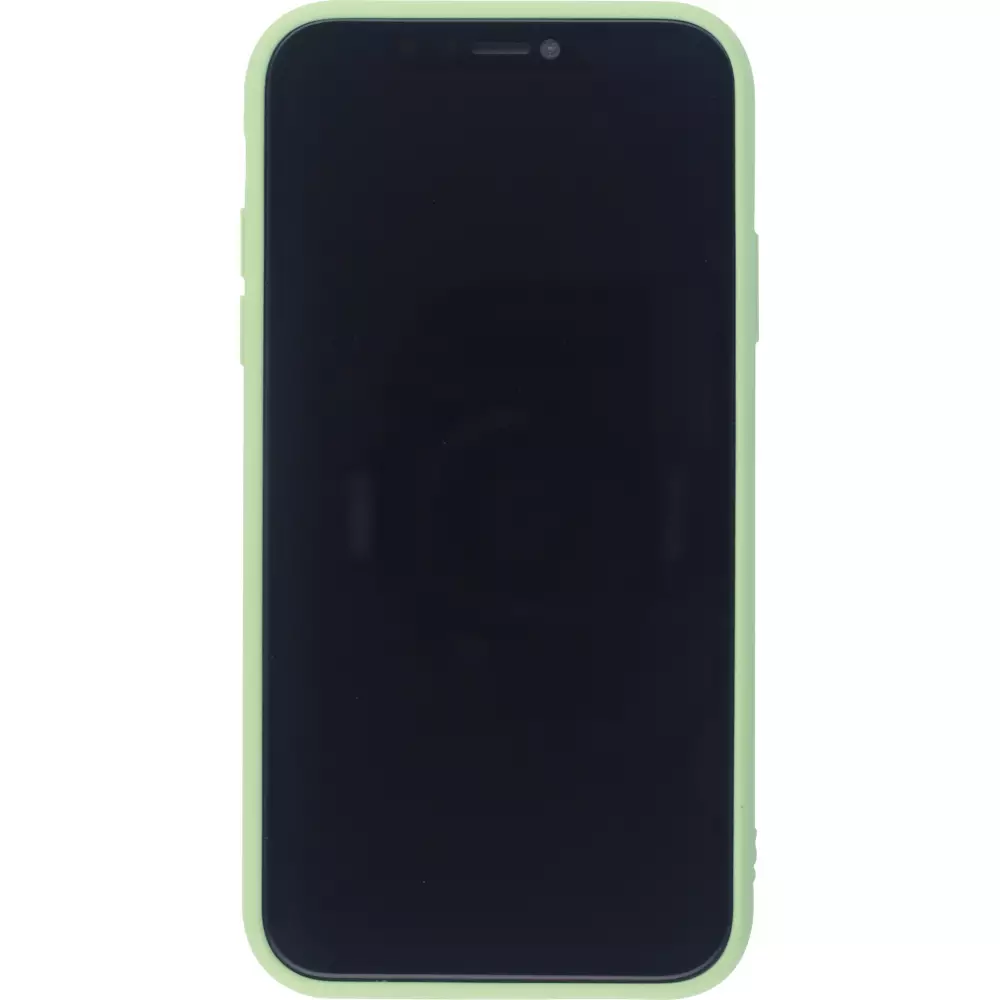 Hülle iPhone 12 - Silikon Mat Herz - Hellgrün